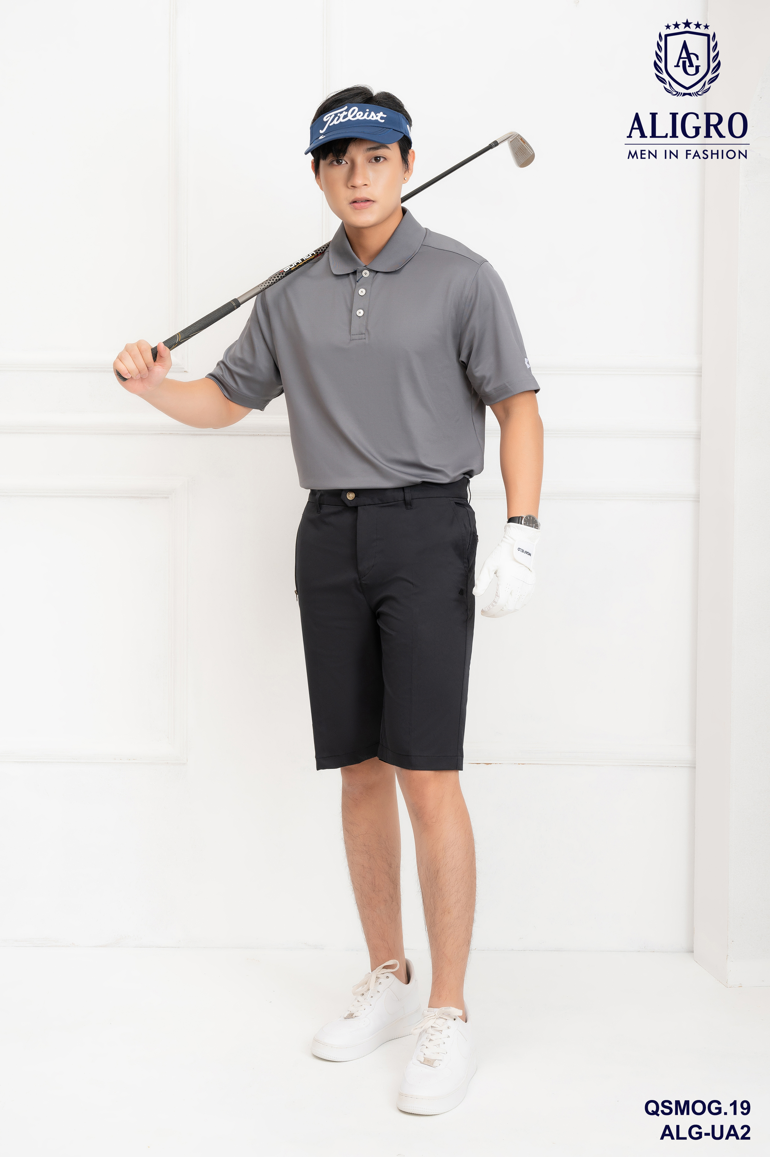 Quần short golf nam ALIGRO nhiều màu, chất vải co giãn chống nhăn cực tốt, thoáng khí, thấm hút tốt QSMOG.19