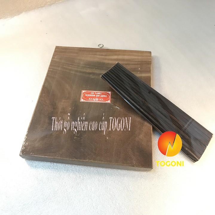 Combo 01 THỚT GỖ NGHIẾN HÌNH CHỮ NHẬT 23*27*2cm- THỚT THÁI và 01 túi đũa gỗ trắc