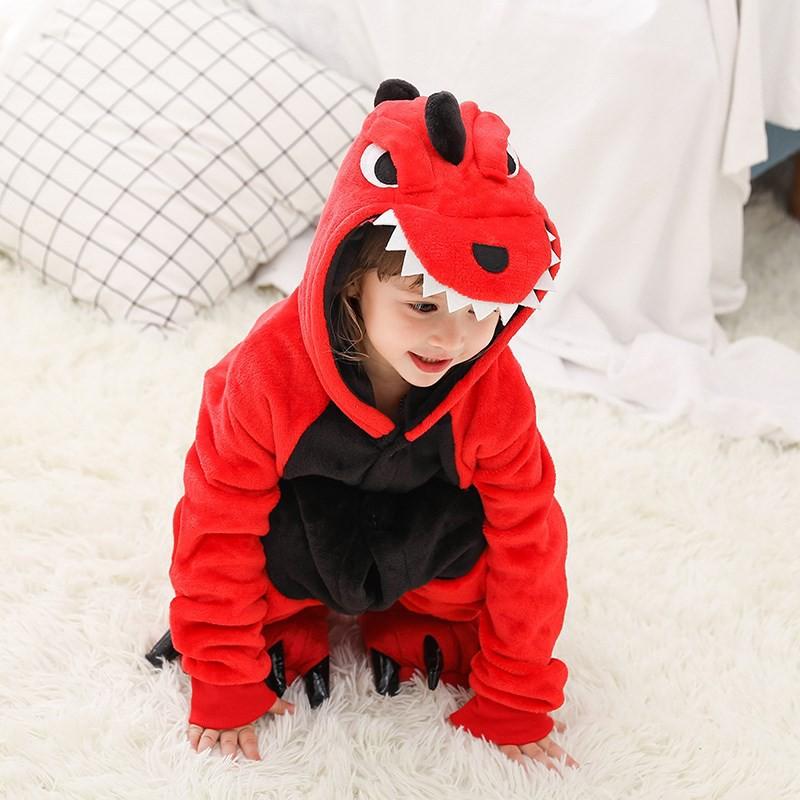 Bộ Đồ Khủng Long xanh liền thân lông mịn Pijama dành Cho Người Lớn và Trẻ Em Đầy Đủ Các Kích Cỡ kiểu dáng Động Vật Hoạt