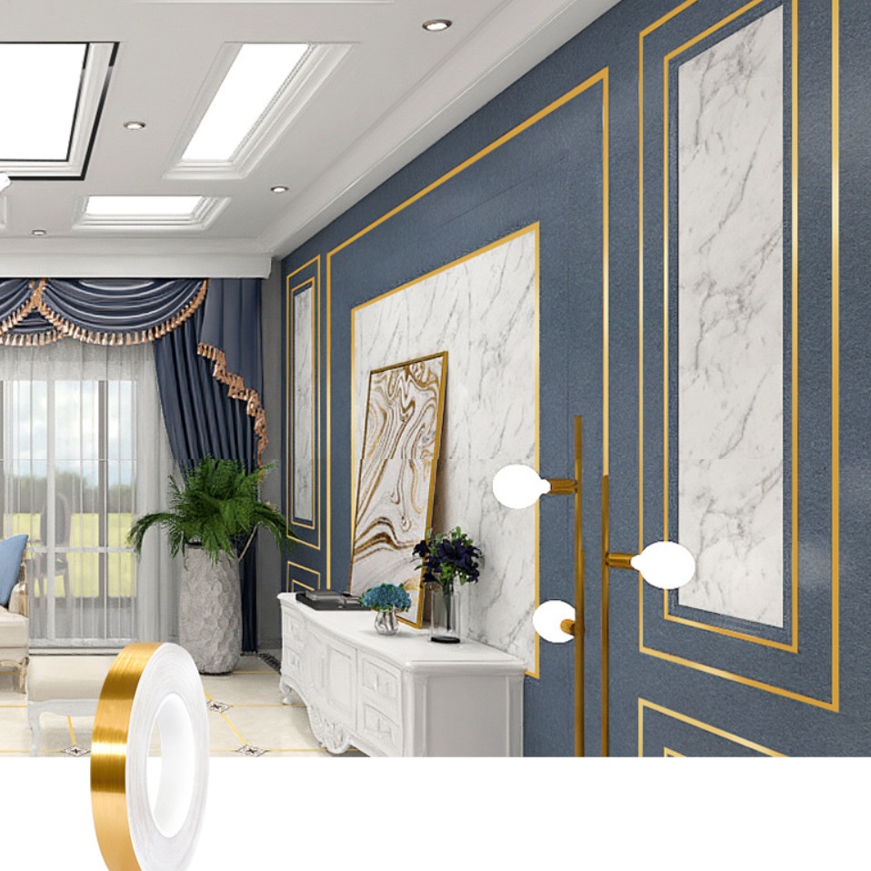 Băng keo dán ron khe gạch men cao cấp, chống thấm nước, màu vàng, kích thước 1cm x 50m