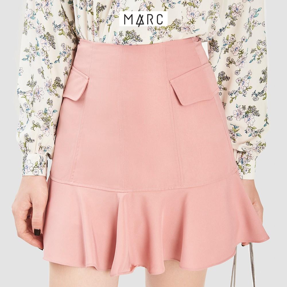 Váy nữ MARC FASHION mini hạ eo bèo nhấn nắp túi