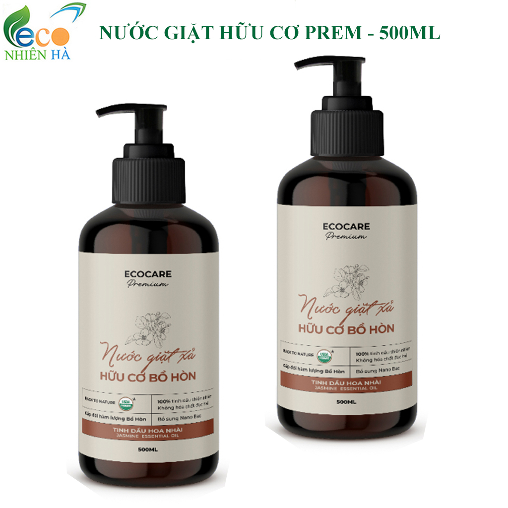 Nước giặt xả ECOCARE PREMIUM 500ml tinh dầu nhài, nước giặt hữu cơ an toàn em bé và mẹ bầu