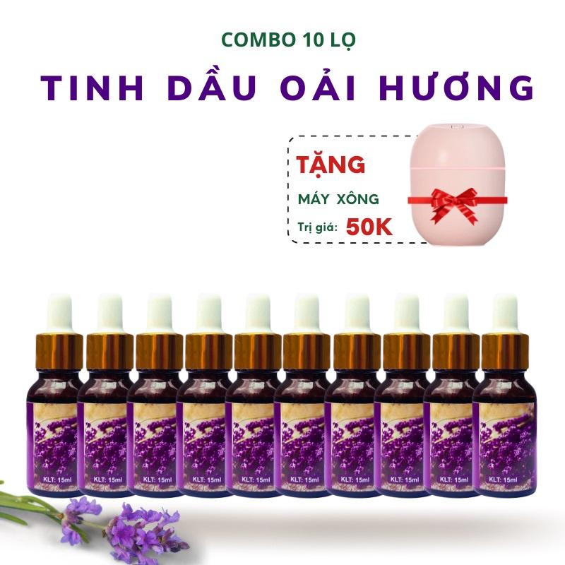 Tinh Dầu Thiên Nhiên Nguyên Chất Oải Hương Combo 10 Chai Tặng Máy Phun Sương Mini Tinh Dầu Thơm Phòng Khử Khuẩn