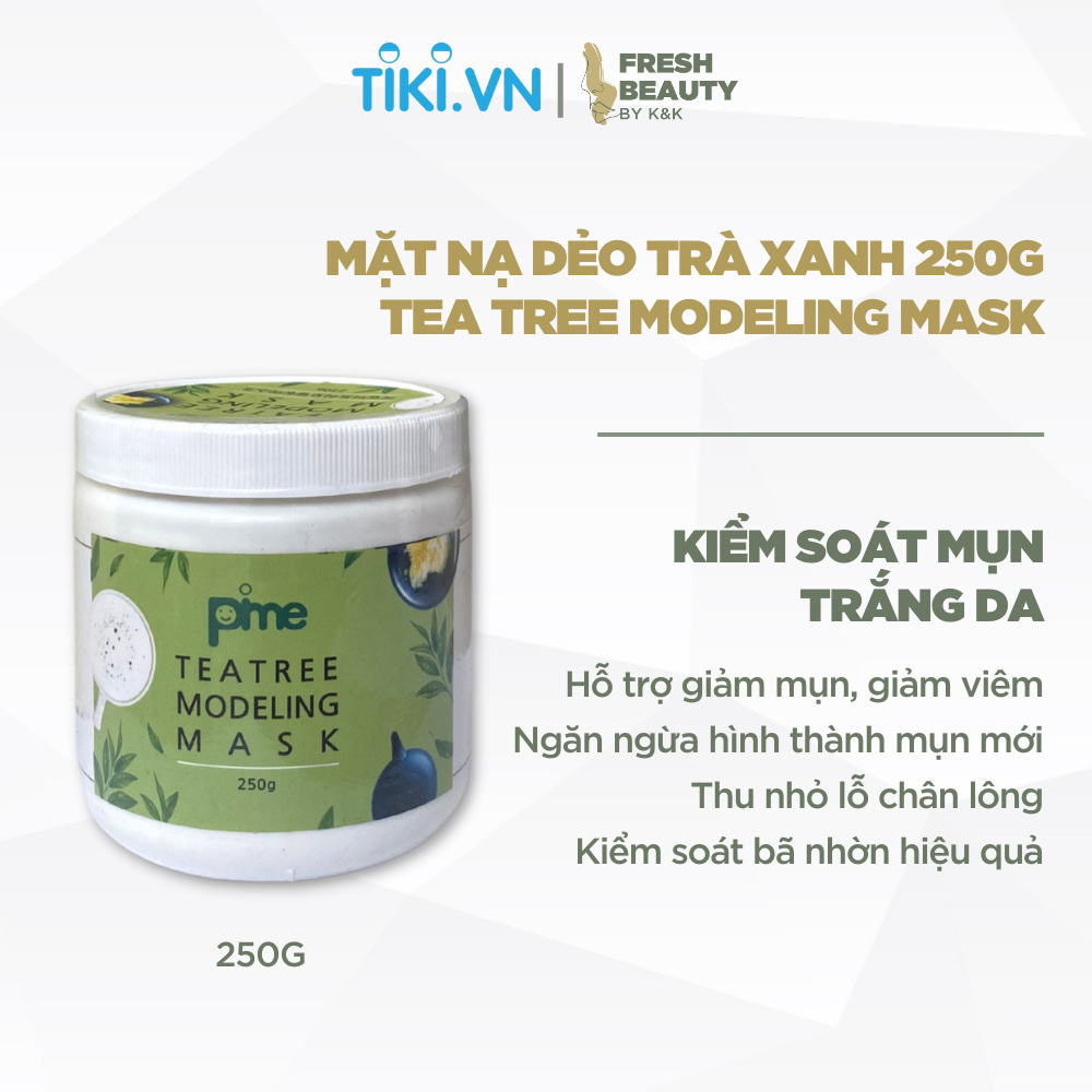 [Size to] Mặt nạ dẻo trà xanh Pime Tea Tree Modeling Mask giảm mụn, hút và kiềm dầu 250g