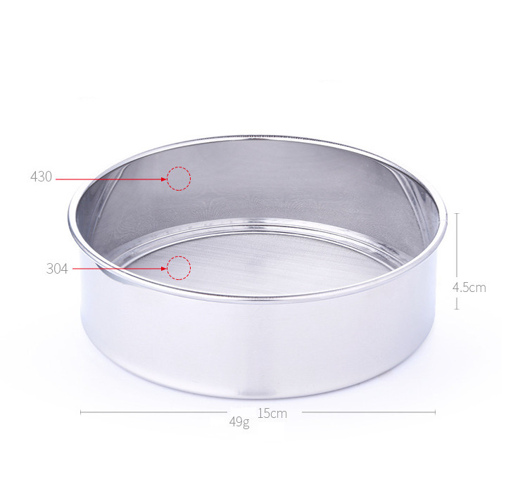 Rây lược bột inox 304  - 15x4.5cm 49g ( Lưới inox 304 ) ( Thành inox 430 )