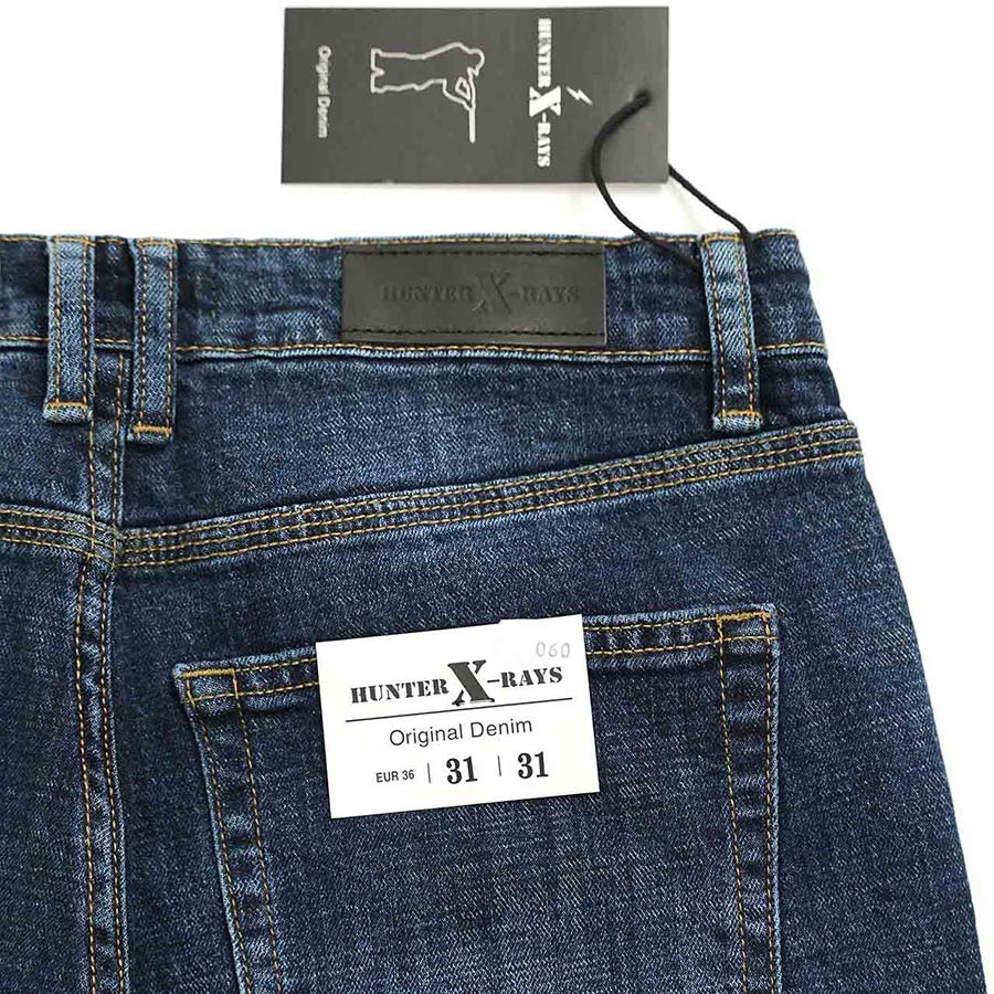 Quần Short Jeans Nam Rách Cao Cấp HUNTER X-RAYS Form Slimfit Thun Màu Xanh S60