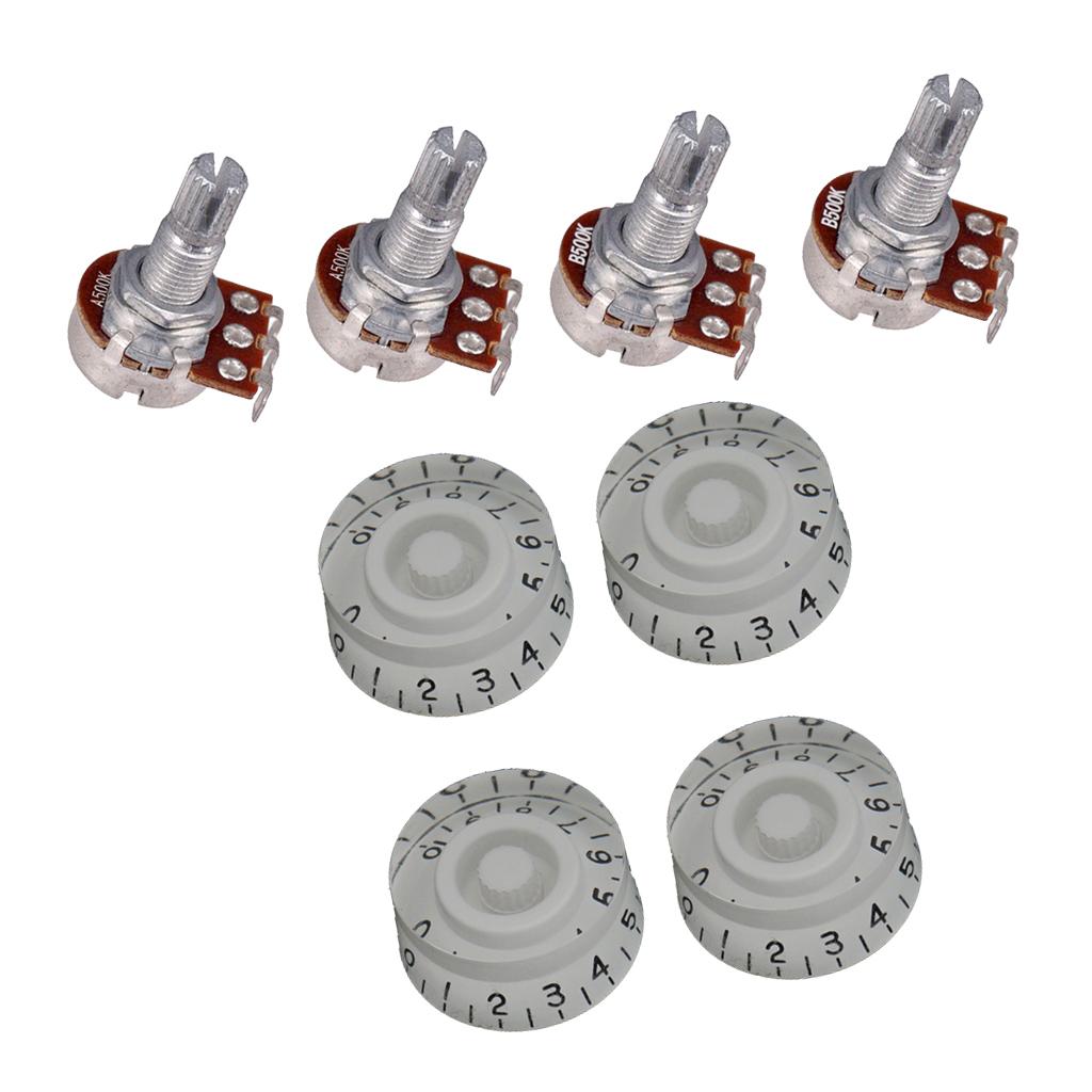 4x 500K POTS Guitar Volume Tone Potentiometer and Knobs Gold Control Switch