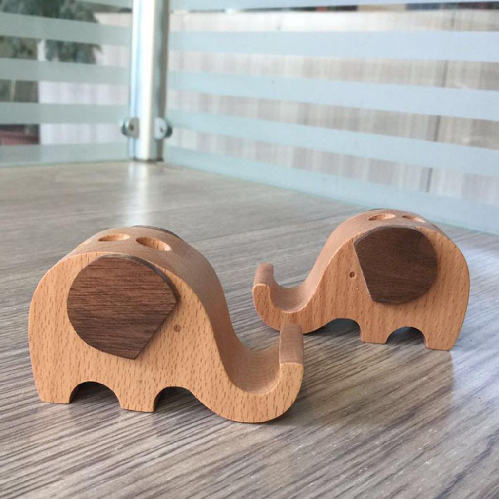 2xSolid Wood Animal Moible Phone Holder Desk Stand Holder for Phone Tablets d