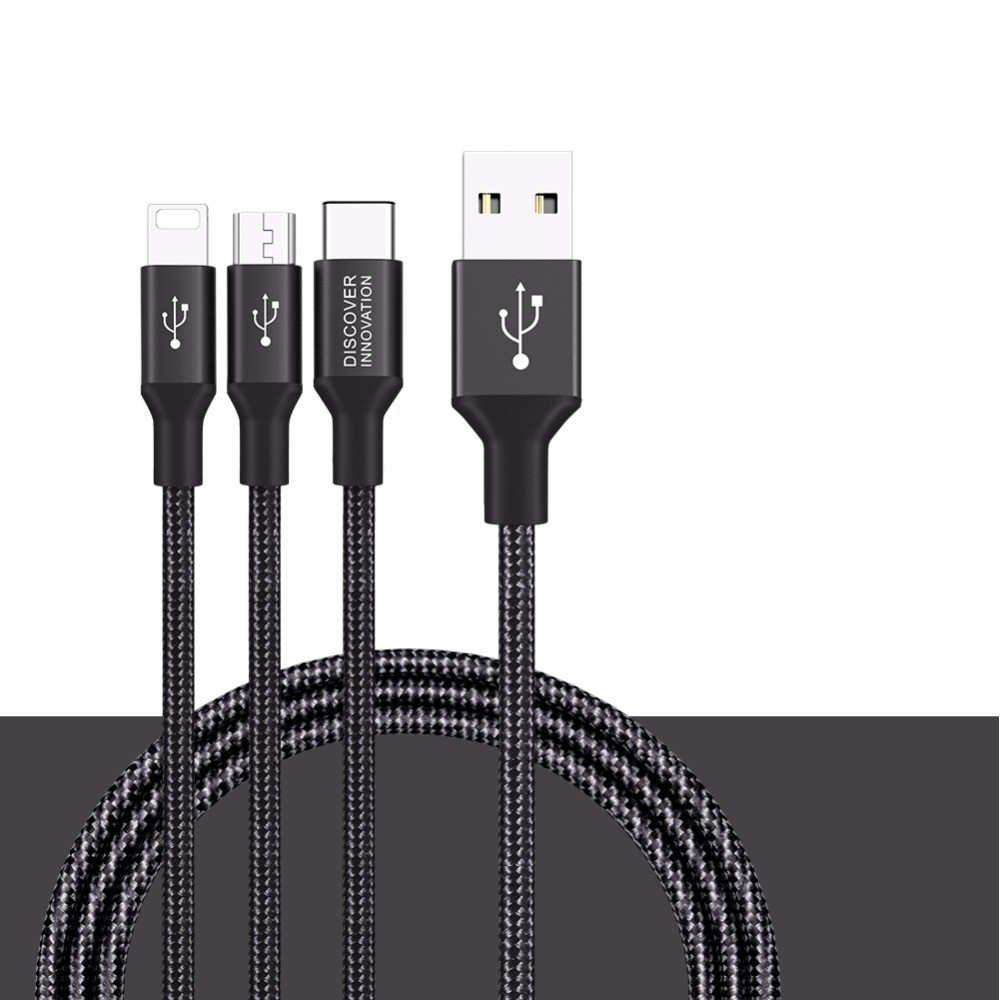 Dây cáp sạc 3 in 1 Micro USB, Type-C, Lightning hiệu Nillkin Swift hỗ trợ sạc nhanh sạc cùng lúc 3 thiết bị (Sạc nhanh 3A, dây cáp diêu bền, dài 150CM) - Hàng chính hãng