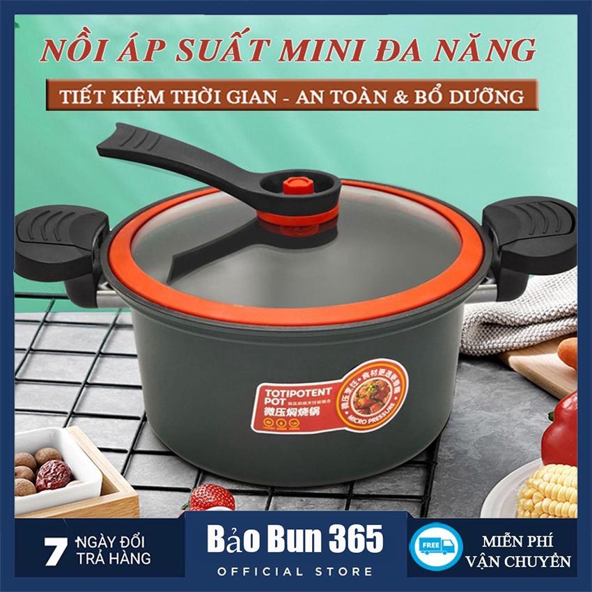 Nồi Áp Suất Chống Dính Dung Tích 3.5 Lít, 22Cm Nấu Được Mọi Loại, Gọn Nhẹ Dễ Vệ Sinh