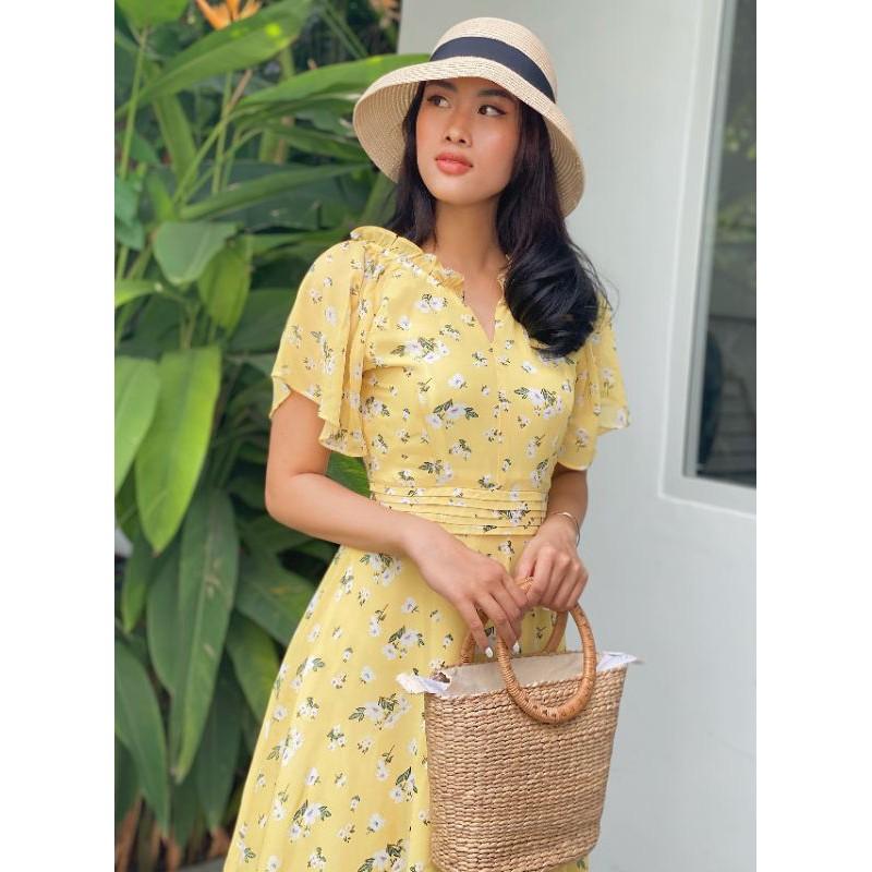 Đầm xếpli eo , đầm voan dạo phố , đầm voan đẹp