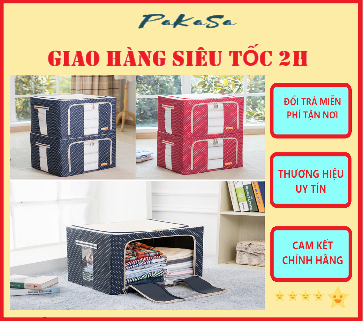 Tủ Đựng Quần Áo, Chăn Màng Khung Thép Có Khóa Kéo , Có Thể Gấp Gọn Đơn Giản - Hàng Chính Hãng ( Giao màu , họa tiết ngẫu nhiên)