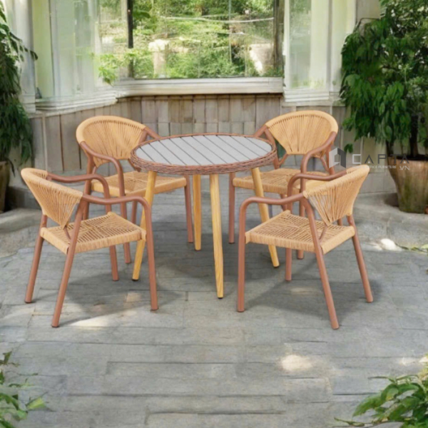 Bộ bàn cafe sân vườn 4 ghế TE2043-80S / CC2038-T Nội thất Capta