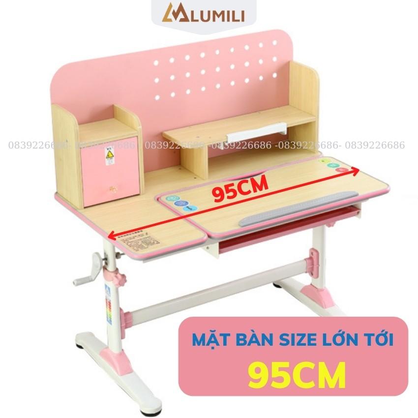 Bàn ghế học sinh chống gù chống cận cao cấp S9 size lớn 95cm có tay quay nâng hạ độ cao , nghiêng mặt bàn bằng pittong