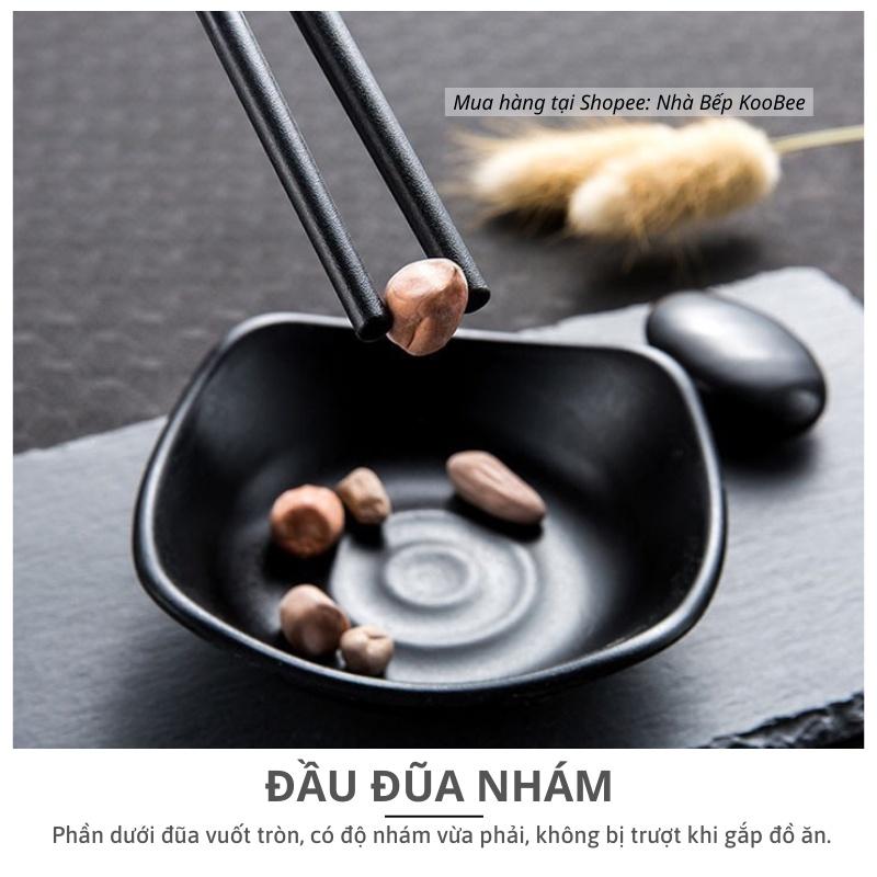 Bộ 10 đôi đũa hợp kim chịu nhiệt cao cấp - Đũa chống mốc kháng khuẩn đầu nhám chống trơn trượt