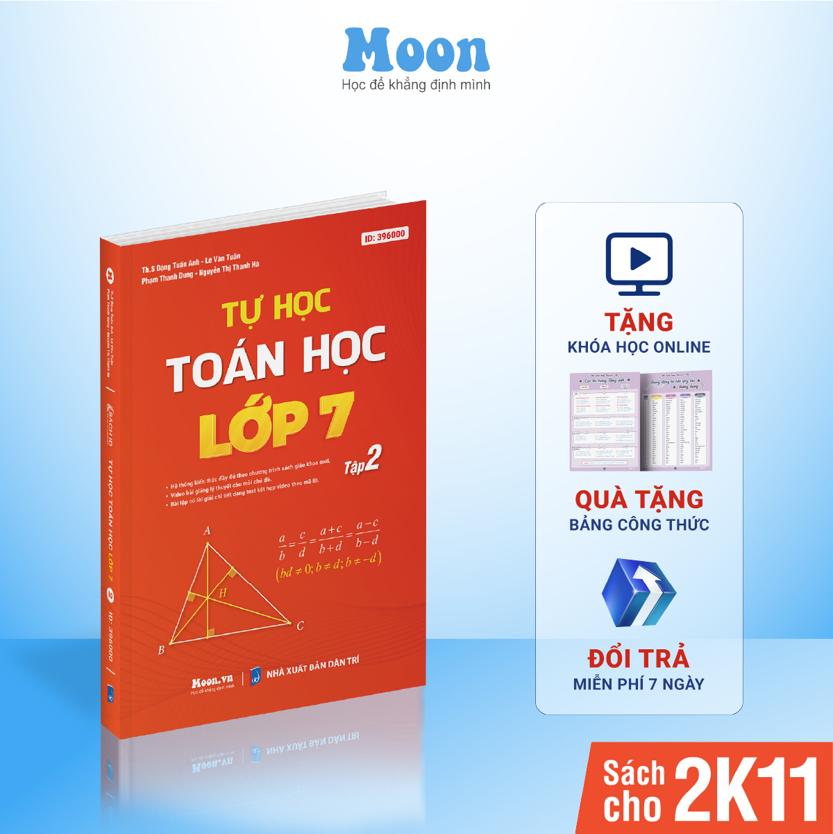 Sách ID Tự Học Toán Học Lớp 7 Chương Trình Mới Kết nối tri thức, cánh diều, chân trời sáng tạo Moonbook