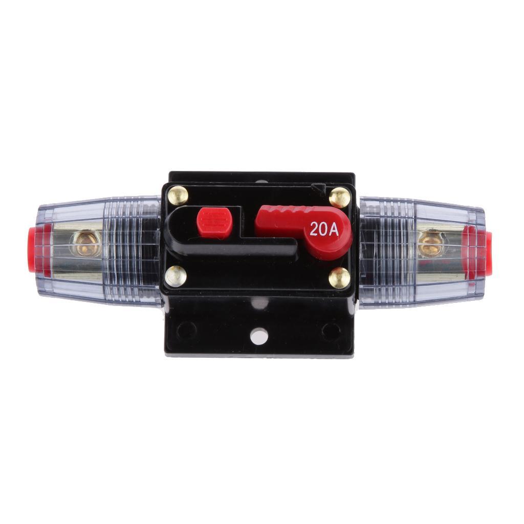 2x  Circuit Breaker Stereo Audio Car Fuse Holder DC12V-24V 60A & 20A