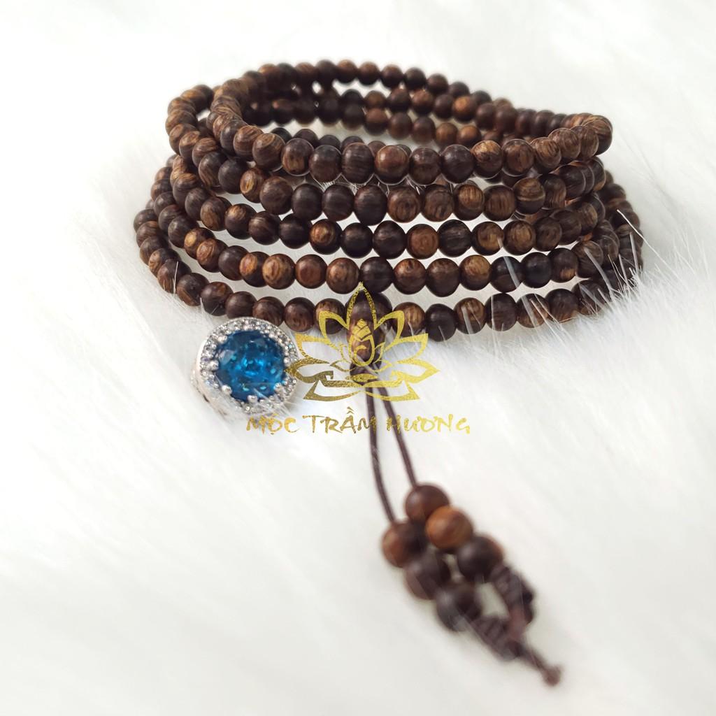 Vòng tay Chuỗi Tràng Hạt 216 4mm Trầm Sánh Chìm MIX Bạc S925 CHARM  - Trầm Hương Tự Nhiên