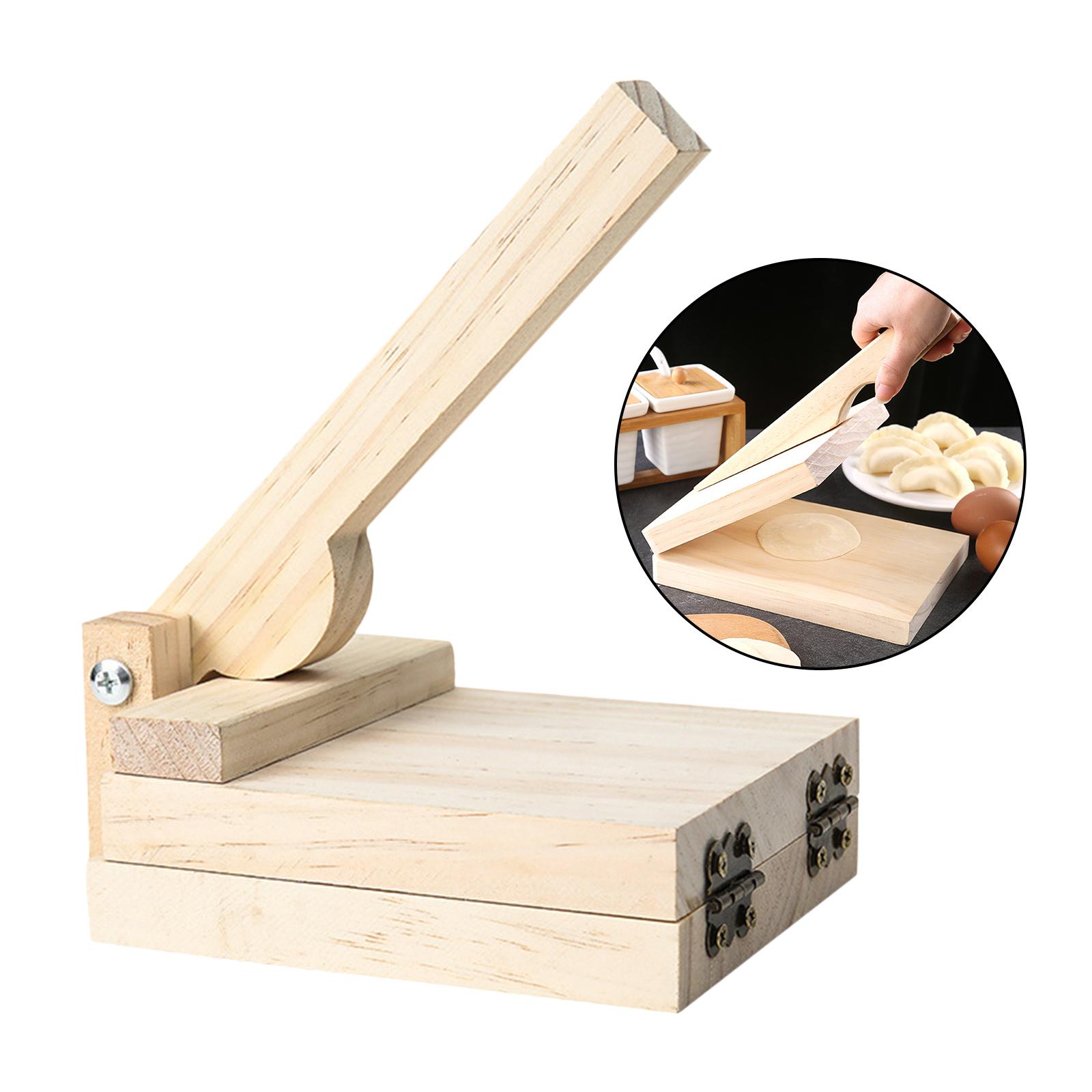 Wooden Tortilla Paste Press Manual Dumpling Presser Pizza Maker Baking Square