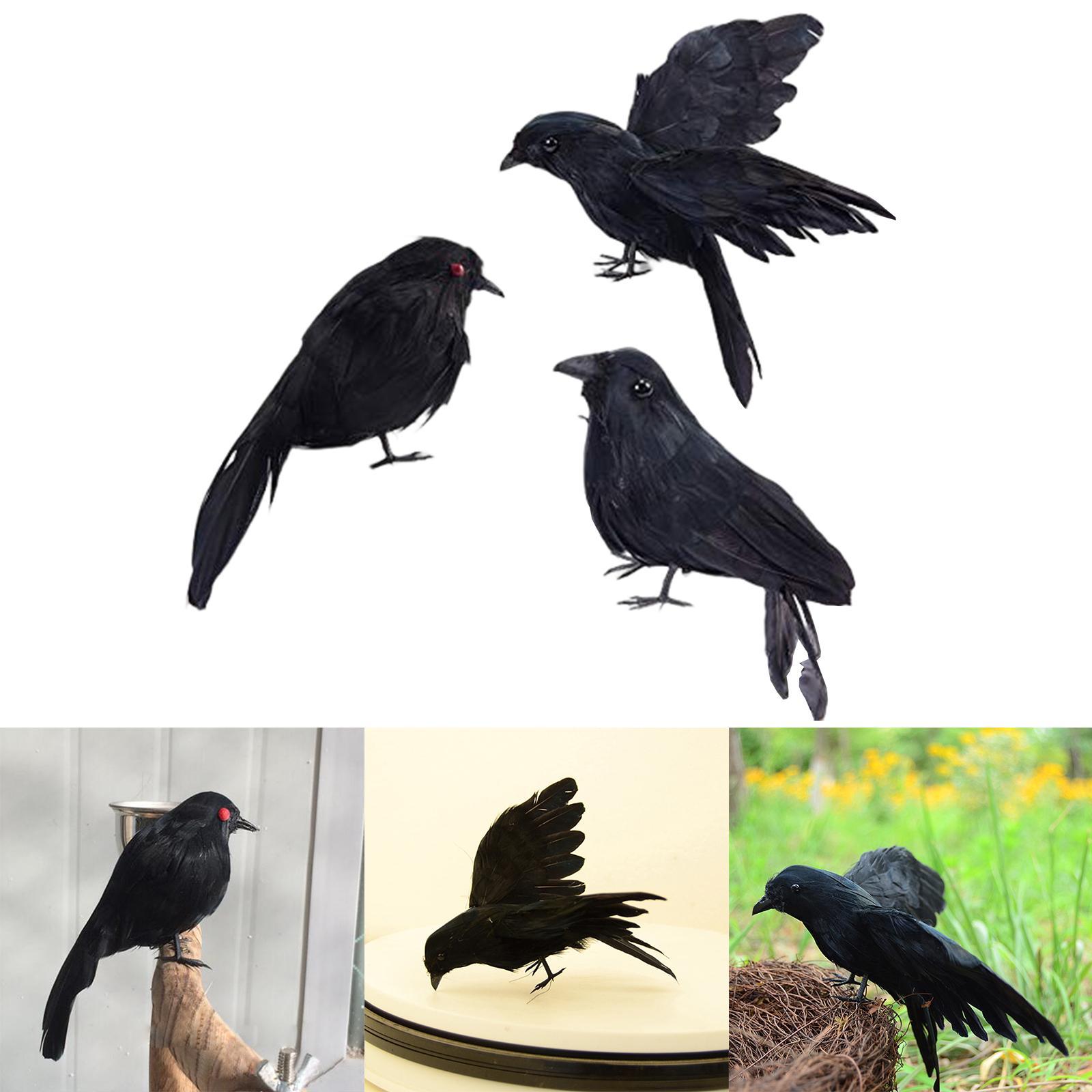 Halloween Black Feathered  Halloween Decoration Birds for Decoration