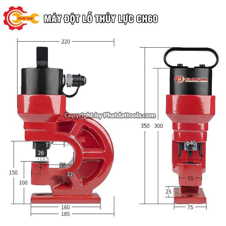 Đầu đột lỗ thủy lực PADA CH60