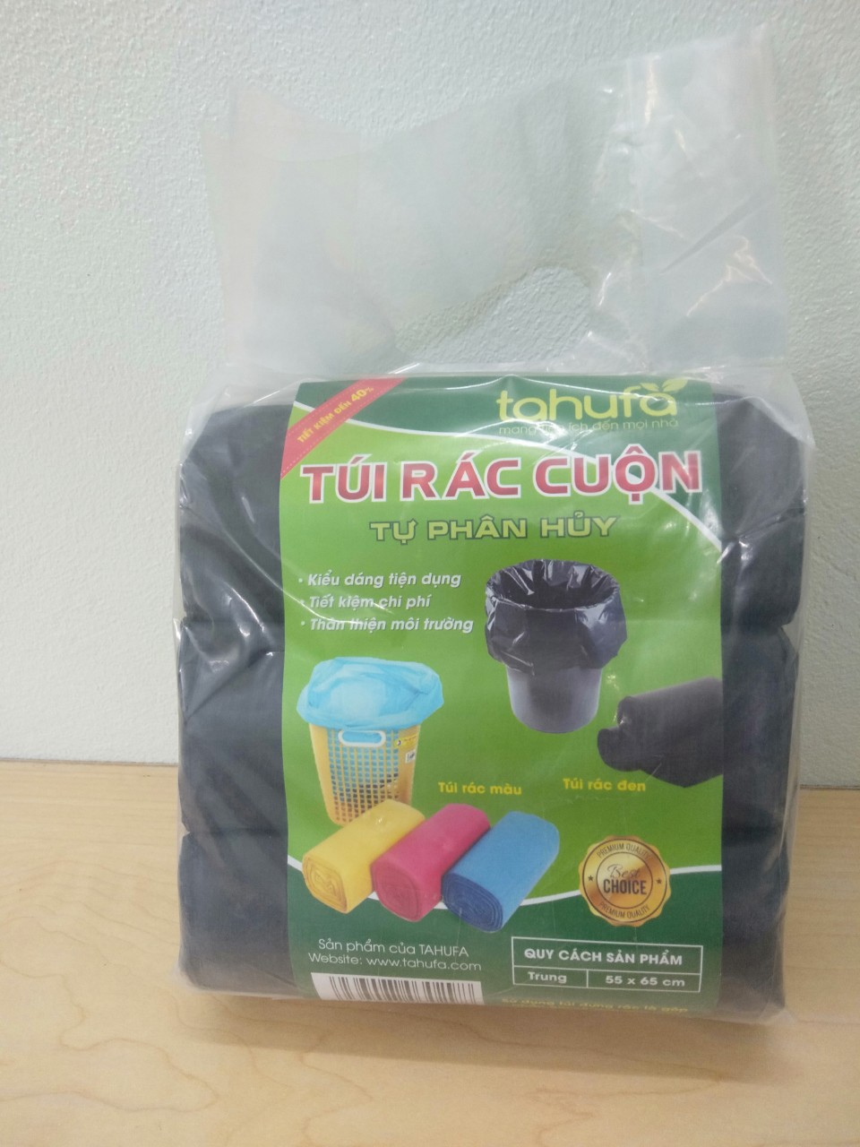 Túi rác cuộn tự phân hủy, kích thước 55*65 cm (số lượng 1 cuộn)