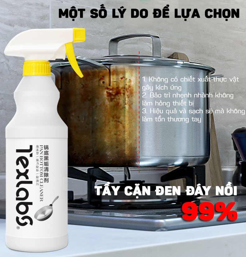 Dung Dịch Tẩy Cặn Đen Đáy Nồi, Xoong, Chảo Inox Siêu Sạch TEXLABS- Hàng Nhập Khẩu