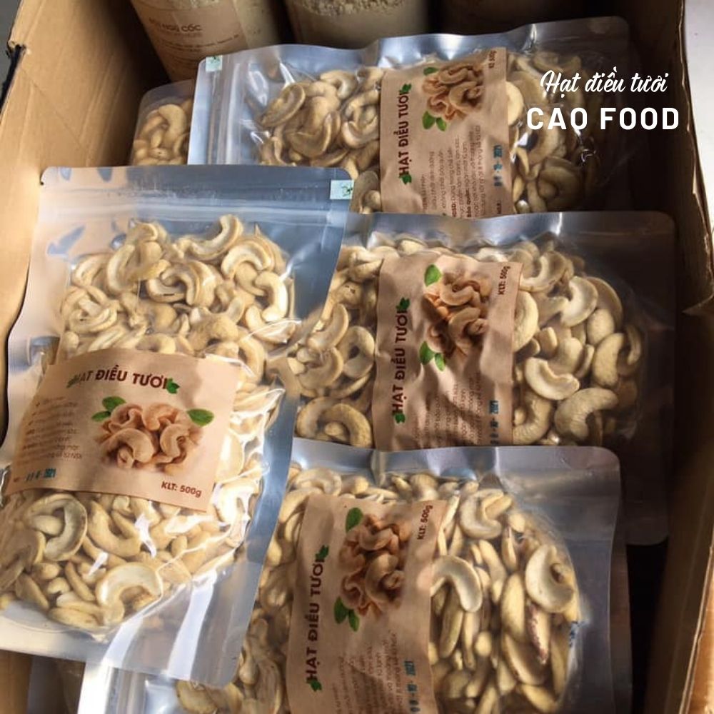 Hạt điều tươi nguyên hạt CAO Food từ hạt điều size A cồ Bình Phước - dùng nấu sữa, nấu cháo, ngũ cốc dinh dưỡng