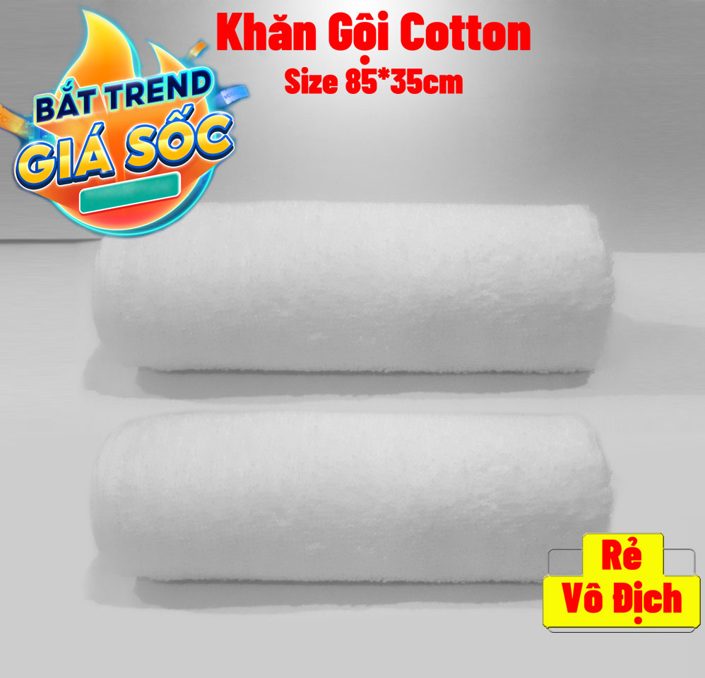 Set 2 khăn gội quấn đầu 100% Cotton, Mềm Mại và Siêu Thấm Hút Nước, màu trắng khách sạn