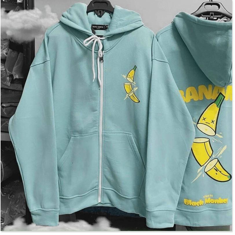 Áo hoodies dây kéo NỮ SIÊU XINH , CUTE HÌNH CHUỐI KHANH AN FASHION