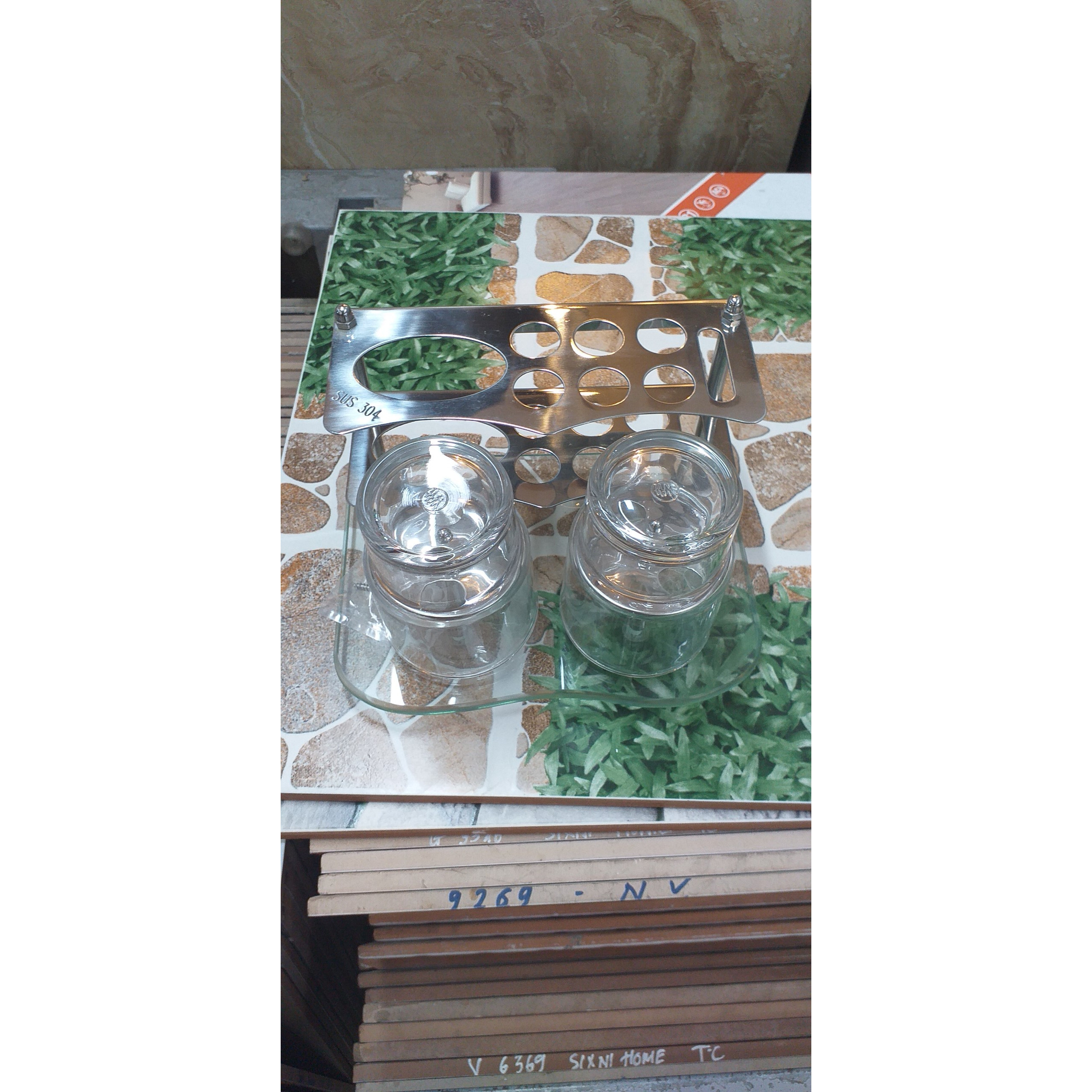 KỆ ĐỰNG BÀN CHẢI, KEM ĐÁNH RĂNG INOX 304