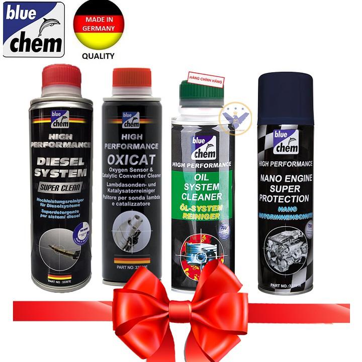 Bộ 4 sản phẩm chăm sóc xe ô tô máy dầu diezel Bluechem