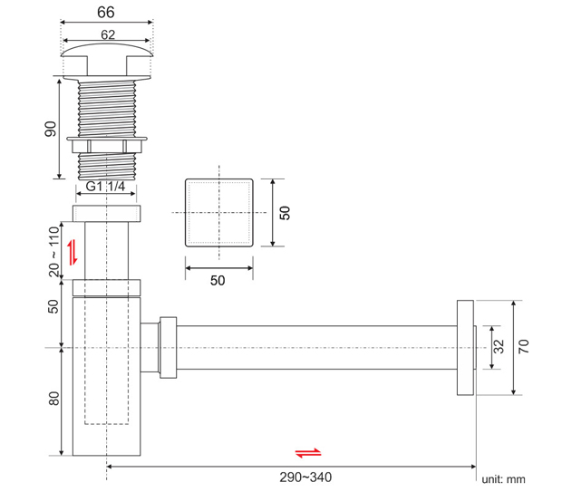 BỘ XI PHÔNG LAVABO KÍN XẢ NHẤN ĐUÔI CỨNG