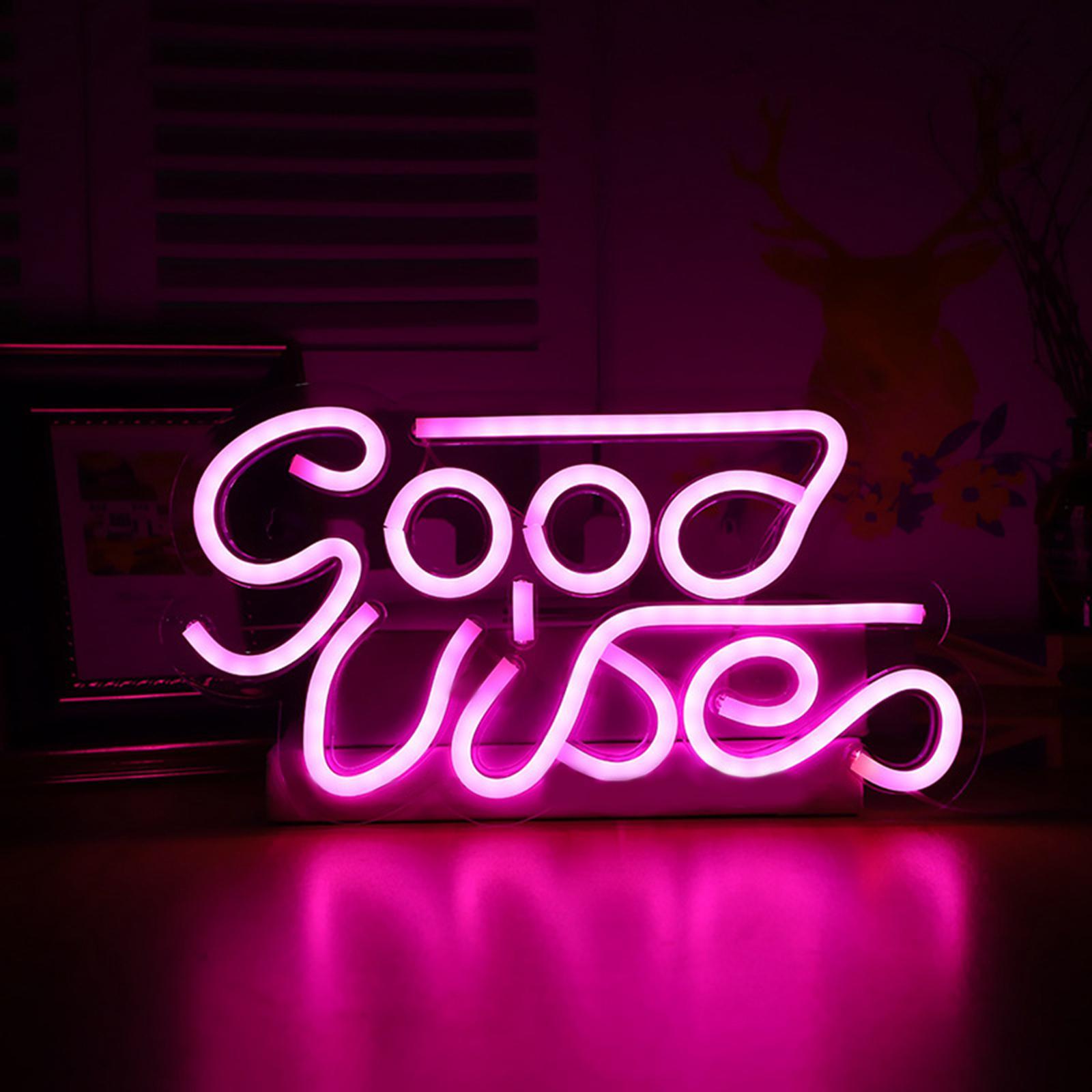 "vibes" Neon Signs wall decors USB Powered wall lights for Bedroom Indigo