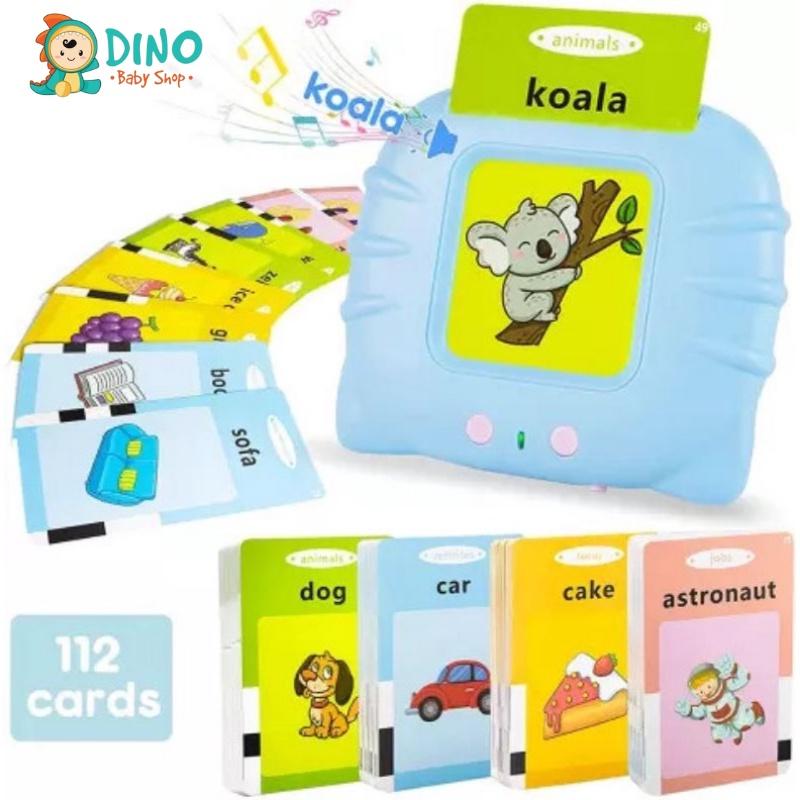 Máy đọc từ vựng tiếng anh, máy đọc 112 thẻ flashcard 224 từ vựng tiếng anh cơ bản giúp bé học tiếng anh Dino