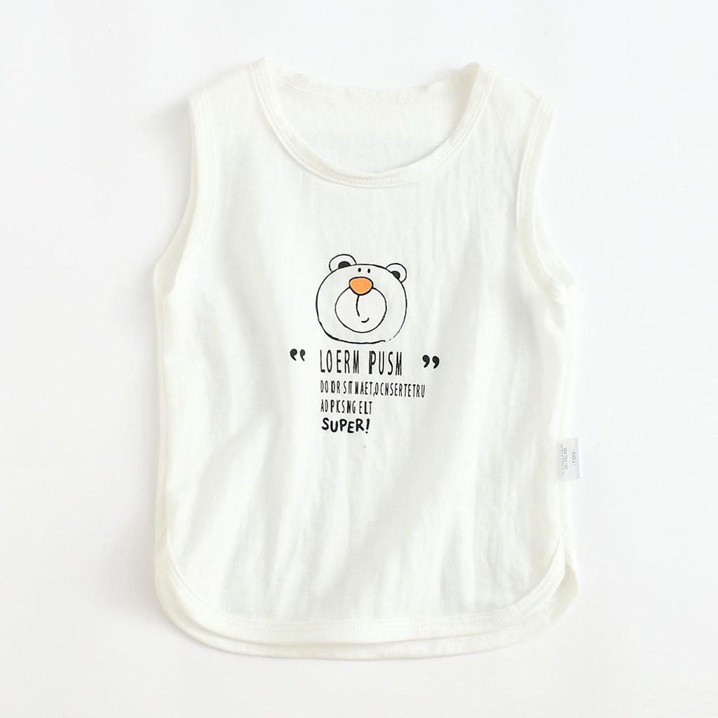 Áo Thun Cộc Tay In Hình Gấu Cho Bé Trai Bé Gái SUMO KIDS, Áo Ba Lỗ Chất Đũi Cao Cấp Cho Bé Từ 6-28Kg