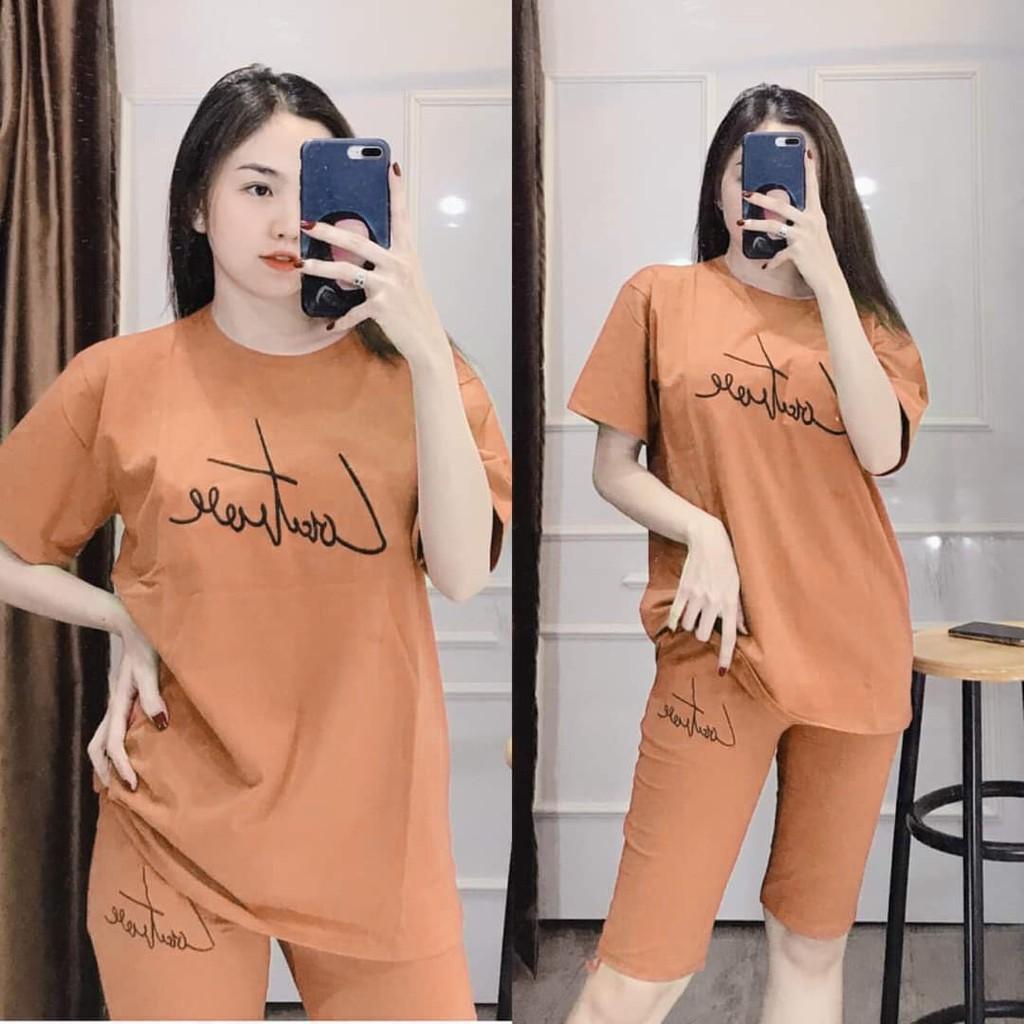 Đồ bộ nữ đồ bộ mặc nhà ngủ đẹp dễ thương trung niên bigsize quần lửng ngố thể thao mùa hè ESHOP AD02
