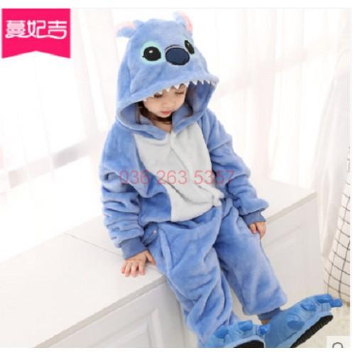 Bộ Đồ Thú Stitch Xanh ️  ️ Bộ đồ thú Stitch Xanh Trẻ Em - Hàng Cao Cấp Loại 1