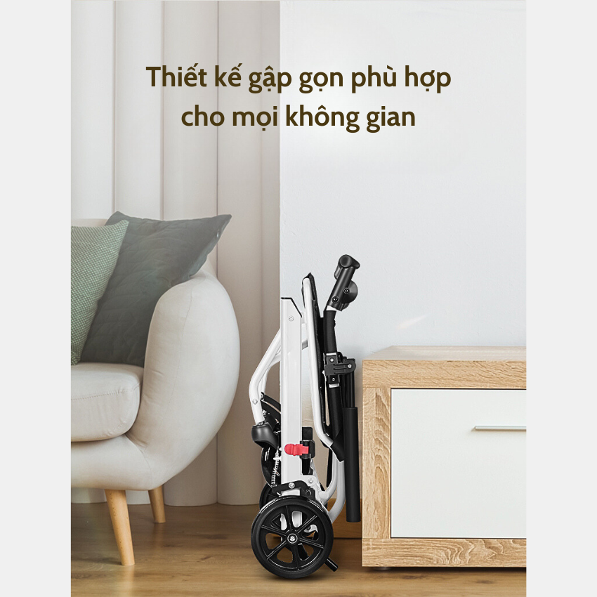 Xe Lăn Cho Người Già Gấp Gọn Siêu Nhẹ, Xe Lăn Du Lịch Xếp Gọn