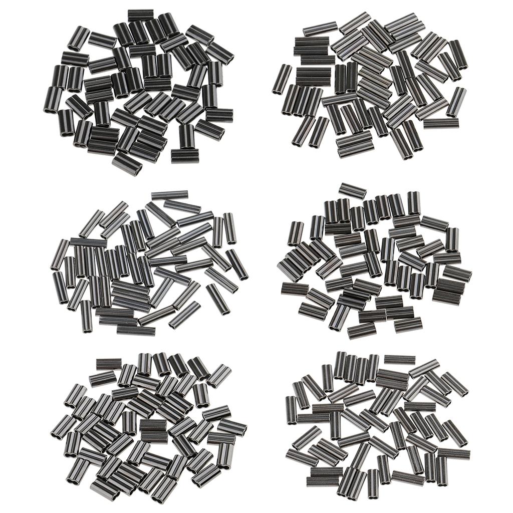100Pcs 1.2/1.5mm Double Barrel Fishing Crimps for Fishing Rig Making 10mm