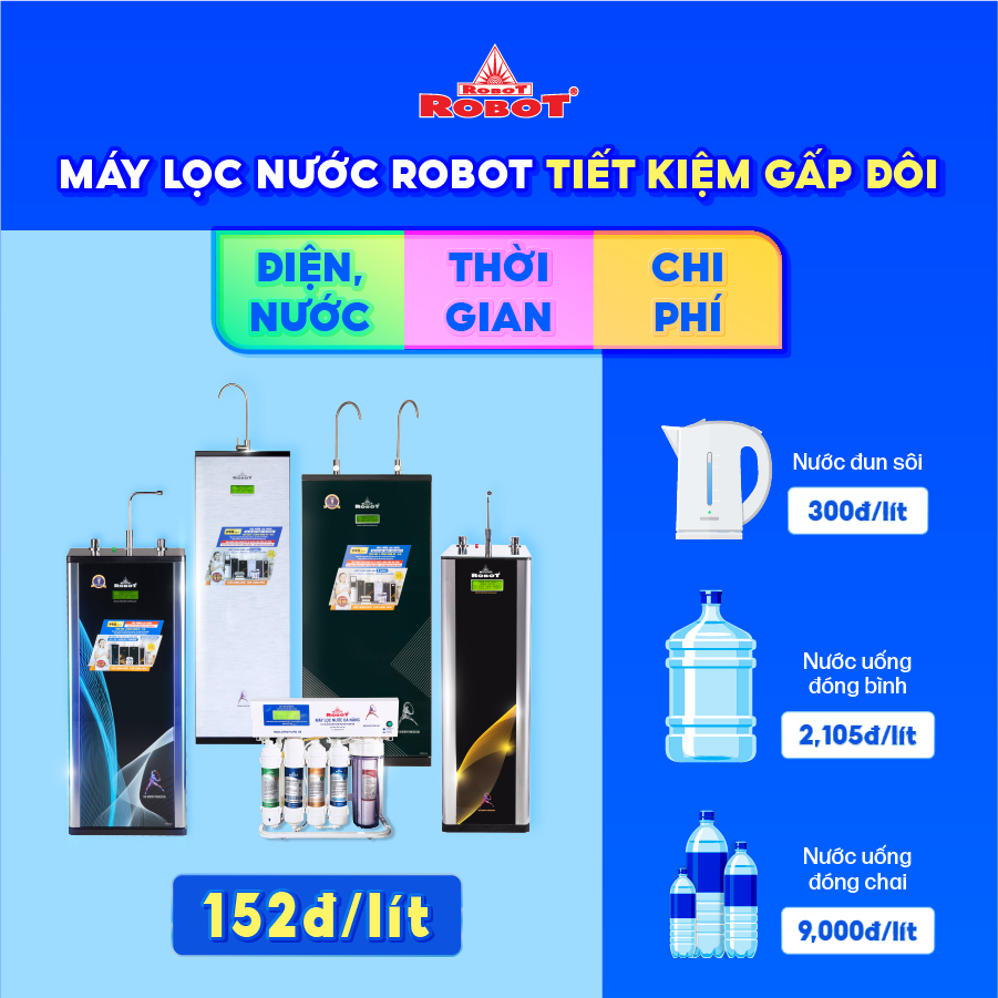 Máy Lọc Nước ROBOT Spring Pro 410GH-UR Vi Mạch LCD Cảm Ứng Đa Năng Nước Nóng Khóa An Toàn - Hàng Chính Hãng