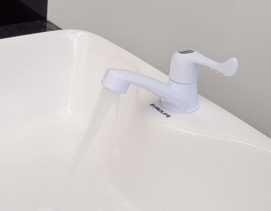 Vòi lavabo lạnh cao nhựa ABS trắng Eurolife EL-LA04 (Trắng )