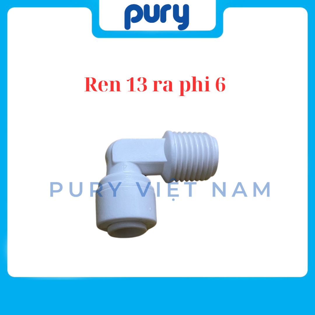 Cút góc nối nhanh ren 21, 13 ra phi 10, 6 máy lọc nước