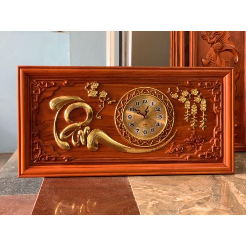 Tranh đồng hồ TÀI LỘC gỗ hương