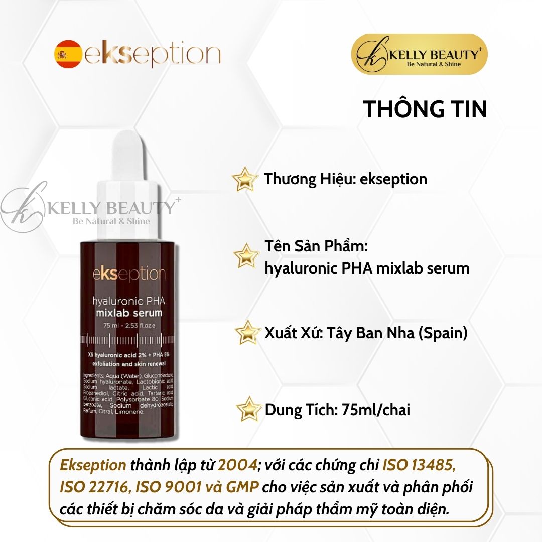 Tinh Chất Căng Mịn Da ekseption Hyaluronic PHA Serum | Kelly Beauty