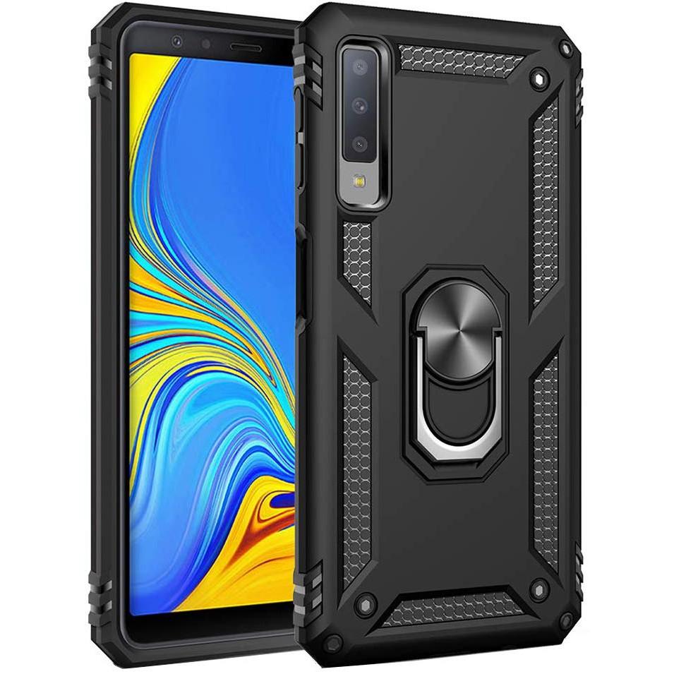Ốp lưng cho Samsung A7 2018 chống sốc 2 lớp kèm nhẫn iring làm giá đỡ