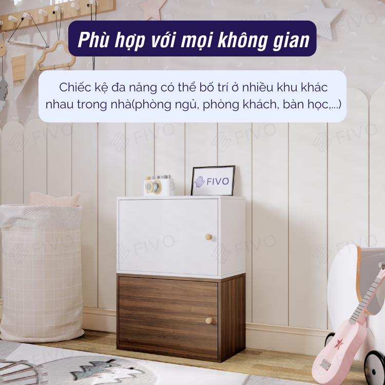 Tủ Kệ Sách Đa Năng FIVO FB04, Thiết Kế Chắc Chắn, Phù Hợp Mọi Không Gian, Dễ Dàng Lắp Ráp - Có Cửa