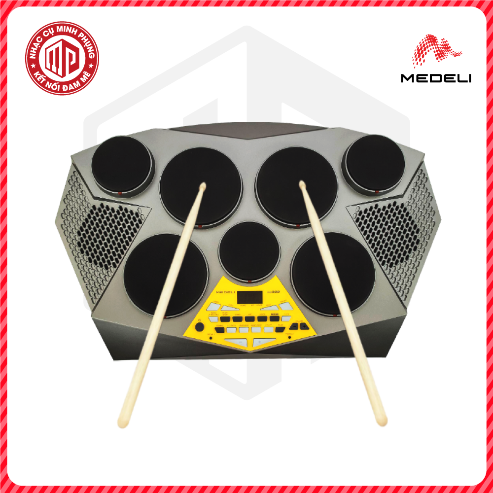 Bộ trống điện tử cao cấp/ Portable Drums/ Electronic Drum Kits/ Compact Digital Drums - Table Drums - Medeli DD309 - 7 pads - Hàng chính hãng