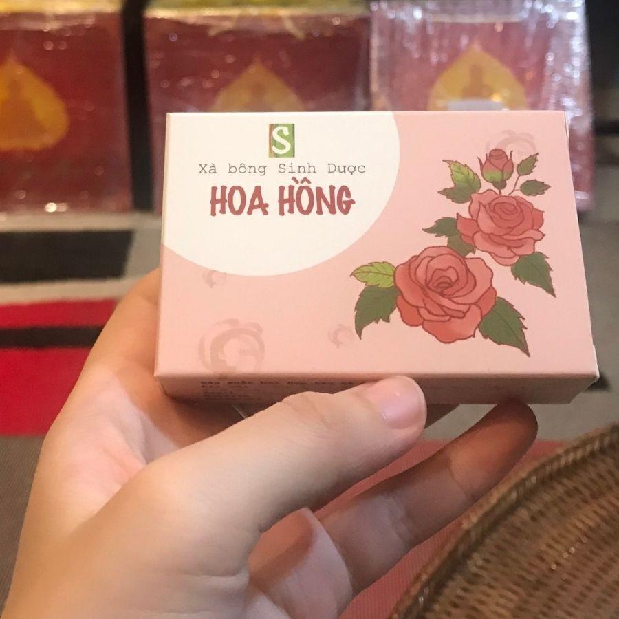 Xà bông - Xà phòng Hoa Hồng Sinh Dược 100% thiên nhiên tắm gội rửa mặt hương hoa hồng đặc trưng thơm nhẹ nồng nàn quyến rũ