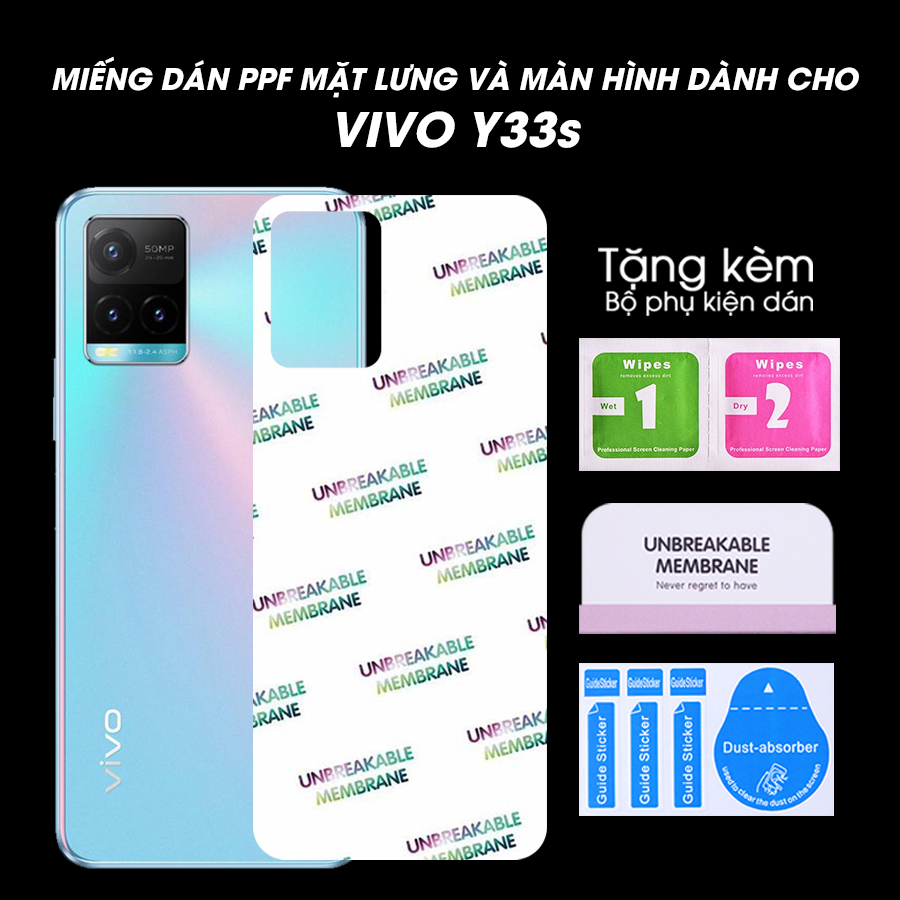 Miếng Dán Dẻo PPF Mặt Lưng, Màn Hình Mặt Trước Dành Cho Vivo Y33s Chống Trầy Xước - Handtown - Hàng Chính Hãng